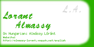 lorant almassy business card