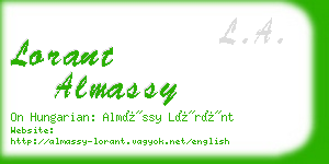 lorant almassy business card